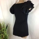 Vivienne Tam  Ruffle Shoulder Short Sleeve Tee Shirt Top S Photo 3