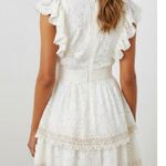 Farm Rio  Eyelet Beaded Mini Dress, Off White, XS Photo 5