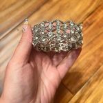 Crystal rhinestone cross cross formal prom bridal pageant bracelet. New! Silver Photo 0