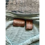 Chico's  Pale Aquamarine Blue Slub Knit Strappy Neckline Tee Size 2 / Large Photo 4