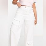 Missguided Plus White Zipper Tactical Cargo WideLeg BaggyLounge Pants Pockets 18 Photo 2