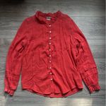 Faherty  Coral Long Sleeve 100% Organic Cotton Flowy Spring Top Size M Summer Photo 0