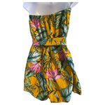 Anthropologie NWT SUPERDOWN FLORAL TROPICAL ROMPER STRAPLESS LINED W/TIE AT WAISTED SZ MED Photo 11