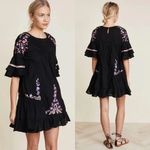 Free People Pavlo Floral Embroidered Mini Dress in Black Size Small Gently Used Photo 1
