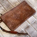 Boutique Large embossed leather wristlet. One of a kind statement piece! Photo 4