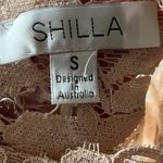 Shilla  Chic Lace Blouse in Cream Pink Size Small Office Bohemian Business Casual Photo 4