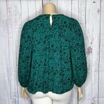 Knox Rose Size XXL Green - Black Floral Print Keyhole Peasant Shirt Top Photo 2