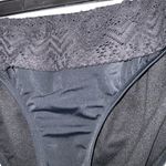 Alex Marie  Black Hipster Lace Waist Fold Swimsuit Bikini Bottoms M/L Photo 2