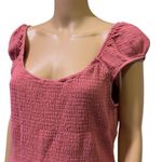 American Eagle America Eagle Cotton Smocked Bodice Gauze Ruffle Hem Mini Dress Pink Coral XL Photo 3