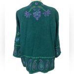 Beautiful Colorful Boho floral embroidered wool coat Green Size 2X Photo 2