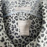 Chico's Shirt Women 8/10 1 Black Gray Cheetah Print CoolMax All Seasons Preppy Photo 5