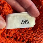 ZARA  Women's Orange Open Knit Cropped Sweater Top Size M Photo 8