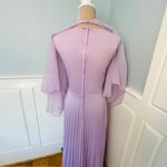 Vintage 1970's NOS Pleated Butterfly Batwing Cape Maxi Dress Lavender Small Purple Photo 5