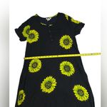 Vintage Dee Dee's Black & Chartreuse Sunflower Print Dress – 100% Rayon Photo 4
