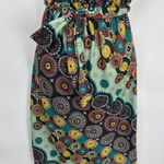 Vintage Y2K 90s Luna Claire Babydoll Dress Small Green Retro Geometric Pockets Photo 2