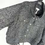 Apiece Apart  Selva Herringbone Crop Bomber Jacket
Size Large Black White Wool Photo 3