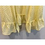 Vintage Elegant Yellow Gingham Nightgown House Robe Puff Sleeve Med Photo 3