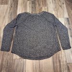 Rewind  Charcoal Leapord Mixed Knit Long Sleeve Pullover Sweatshirt Photo 2