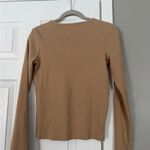 Pact  Tan Nude Brown Long Sleeve Henley Half Button Thermal Top Photo 5