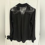 EXPRESS Slim Fit Black Button Down Portofino Shirt Black Lace Insert Size S Photo 1