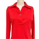 Vintage 70s Mardi Modes Red Dagger Collared Long Sleeve Blouse S/M Fit Disco Size M Photo 4