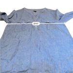 Talbots ‎ Linen Pintuck Popover Shirt Blue Cross Dyed Women's Size XL Long Sleeve Photo 6