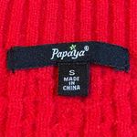 Papaya Red Cable Knit Crop Top Jeweled Button Sleeveless Tank Women Size Small Photo 4