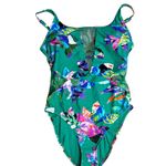 La Blanca Tummy Control Havana Tropics Mesh Floral Swimsuit Green Size 8 Photo 3