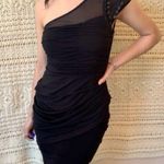 Bebe Vintage Y2K 2000’s Clubbing Black One-Shoulder Bodycon Dress Chain Size XS Photo 0