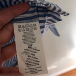 Michael Kors Michael  Button Down Striped Shirt Cold Shoulder Blue & White Medium Photo 3