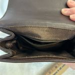 Brighton Vintage One World Leather Shoulder Crossbody Bag Brown Woven Photo 5