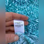 Kuhl  Meridian Teal Floral Burst Front Notched Burnout Cotton Blend Top, Size S Photo 4