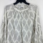 Madewell Shirred Balloon Sleeve Top Blouse Geometric Print Lighthouse XL NWT Photo 7