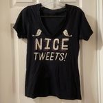 Vans  Black “Nice Tweets” Graphic V Neck Tee XS Photo 0