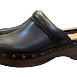 Madewell   'The Cecily' Clog in True Black  Leather Mules Size 6.5‎ Studs Photo 0