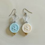 Butterfly Dangle Earrings with Pastel Charms Blue Photo 2