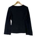 H&M  Black Ribbed Knit Long Sleeve Sweater Top Women's XS Photo 3