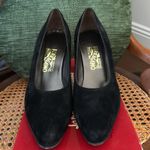 Salvatore Ferragamo  Black Suede Cesello Heels Shoes Photo 3