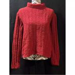 Columbia  Knit Sweater Mock Neck Women’s Size Large Dark Red Outdoors Photo 9