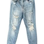 Judy Blue Distressed Raw Hem Blue Light Wash Boyfriend Jeans size 5 / 27 Photo 0