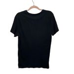 Armani Exchange Black V Neck Beaded Black Tee Shirt Photo 2