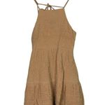 ZARA  Sleeveless Short Tiered Crinkle Cris Cross Spaghetti Straps Mini Dress M Photo 13