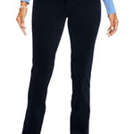 Talbots Corduroy Pants Size 16 Black High Waist Straight Leg Casual Preppy NWT Photo 0