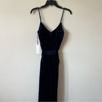 L'Agence  Navy Jaelyn Velvet Jumpsuit blue size 0 viscose silk C6 Photo 6