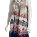 Umgee Women's Sleeveless Print Flowy V-Neckline Skinny Cross Straps Dress Tops L Photo 1