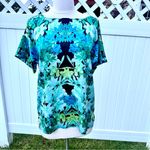 Vince Camuto  Colorful Blouse Desert Horizons Malibu Blue Photo 4