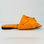 Bottega Veneta LIDO INTRECCIATO TANGERINE WOVEN LEATHER FLAT SANDALS SIZE EU 35 Photo 10
