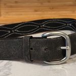 Vintage suede silver studded white stitching belt size S western punk goth Y2K Black Photo 2