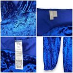 ASOS  Velvet Long Sleeve Button Detail Mini Dress in Cobalt Blue Photo 8