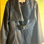 Jessica Simpson Women’s Coat by Gray Belted Jacket, pockets, fully lined, detail Photo 0